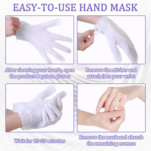 LJYBoBin 6 Pack Moisturizing Hand Masks for Dry Skin, Hydrating Gloves for Women