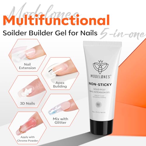modelones 50g Clear Solid Builder Gel C1 for Nails & Extensions