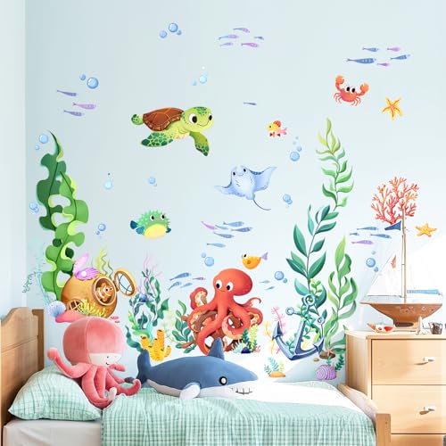 Under the Sea Wall Decals - Ocean Fish, Turtles & Octopuses for Kids
