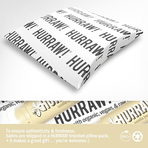 Hurraw! Vanilla Bean Lip Balm 2 Pack - Organic Vegan & Cruelty-Free