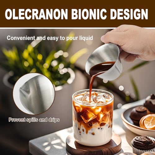 RETON 4 Pack Stainless Steel Espresso Measuring Cups - 3.4oz