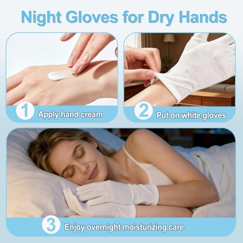 38-Pack White Cotton Gloves for Moisturizing & Eczema Care – Unisex, Soft & Disposable
