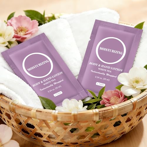 Travel Body Lotion & Hand Cream, 0.34 oz Individually Wrapped Pack of 60