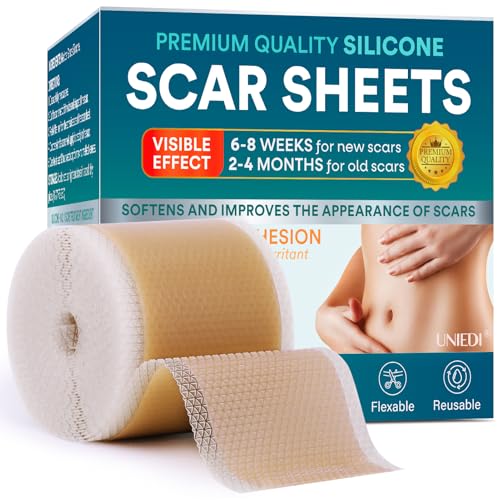 UNIEDI Silicone Scar Sheets - 1.6" x 120" Roll for Surgical & Keloid Scars