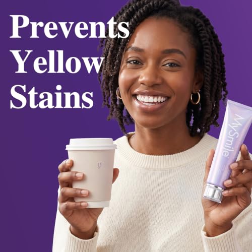 MySmile Purple Whitening Toothpaste for Sensitive Teeth - Fluoride-Free, Enamel Support, Fresh Mint Flavor
