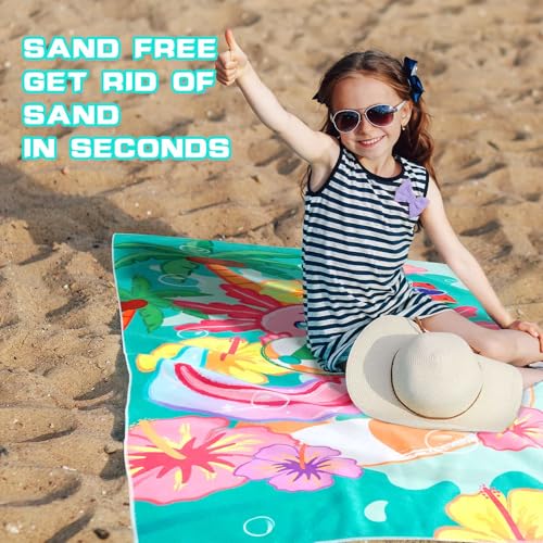 WERNNSAI Axolotl Kids Beach Towel - Quick Dry Microfiber 30"x60"