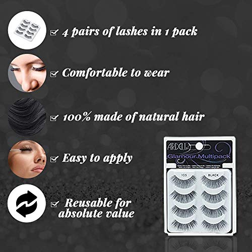 Ardell Multipack 105 False Eyelashes - Glamorous Volume, 4 Pairs
