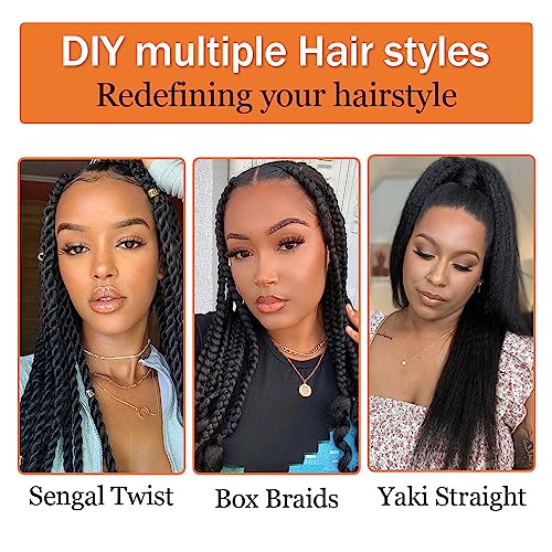 Osuntress 14 Inch Pre Stretched Fake Braids - 4 Packs, 1B
