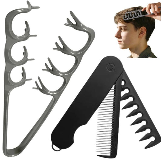 Dual Pack Hair Styling Set: Upgraded 2nd Gen Texturizing Comb & 2-in-1 Volumizing Comb for All Hair Types - Creates Instant Volume, Textured Waves, Smooth Detangling - Ergonomic & Travel-Friendly