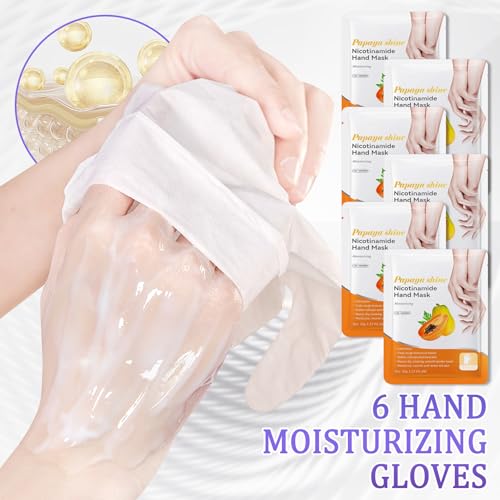 LJYBoBin 6 Pack Moisturizing Hand Masks for Dry Skin, Hydrating Gloves for Women