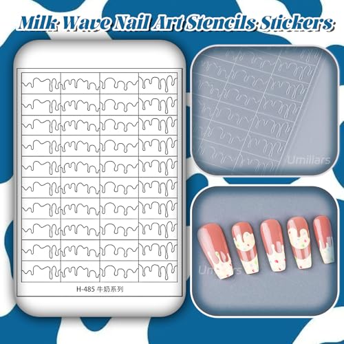 Umillars French & Milk Nail Stickers Set - 6 Sheets Transparent Nail Tips Guides