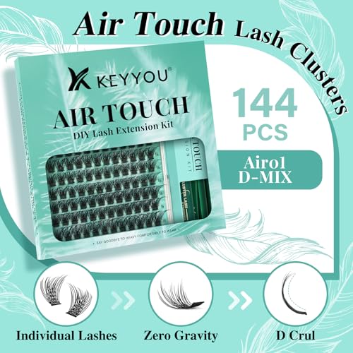 KEYYOU Air Touch Lash Kit Air01 - Lightweight Eyelash Clusters for Natural Look