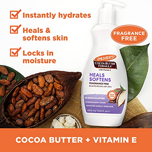 Palmer's Cocoa Butter Body Lotion - Fragrance-Free, 13.5 Fl Oz (Pack of 3)