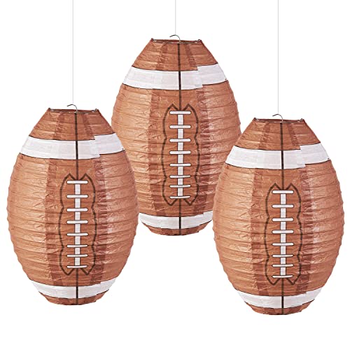 Football Paper Lanterns - 3 Pack 12" Sports Party Decor