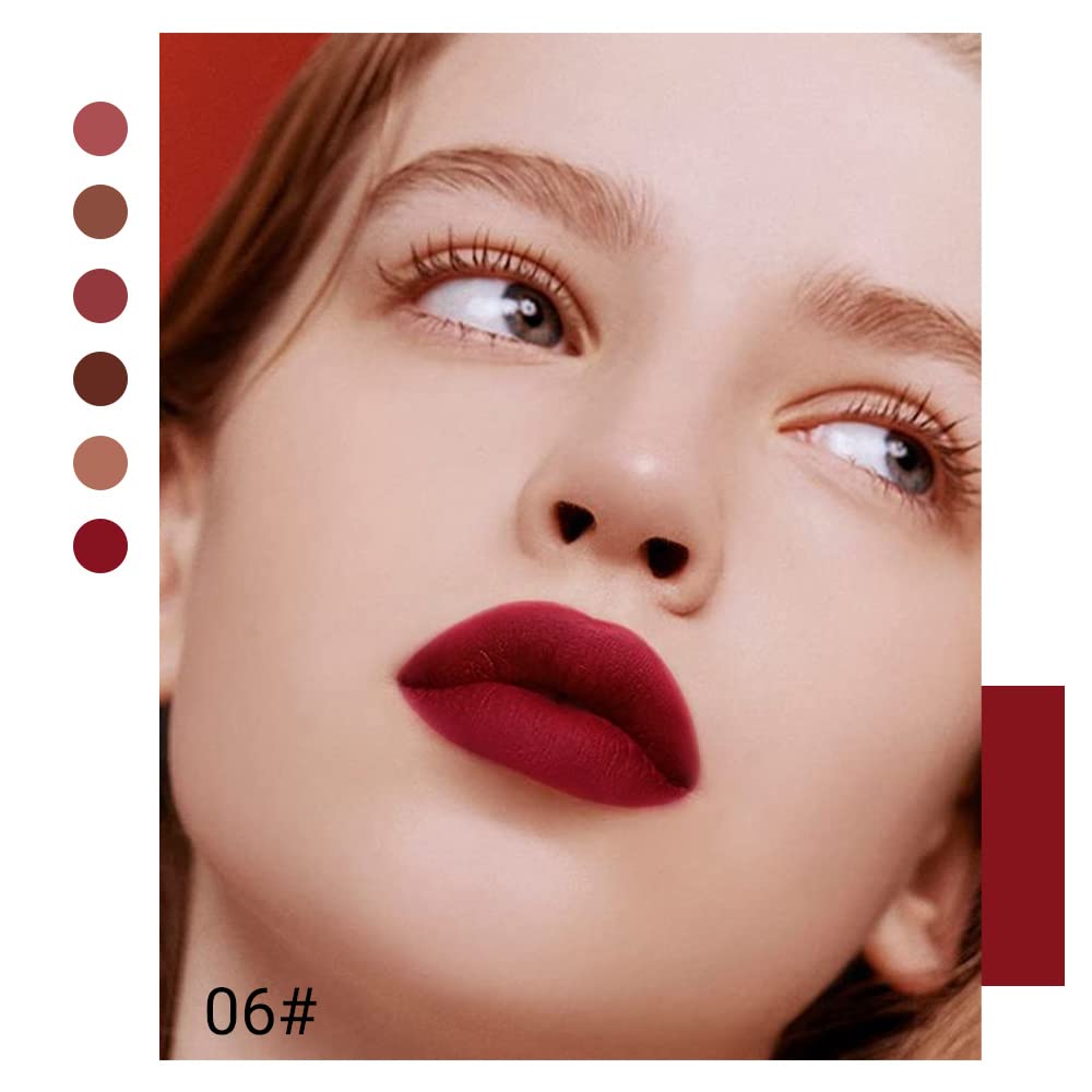 Matte Liquid Lipstick Set - 6 Pcs Dark Light Nude Brown Shades | Long-Lasting Velvet Finish for Black Women