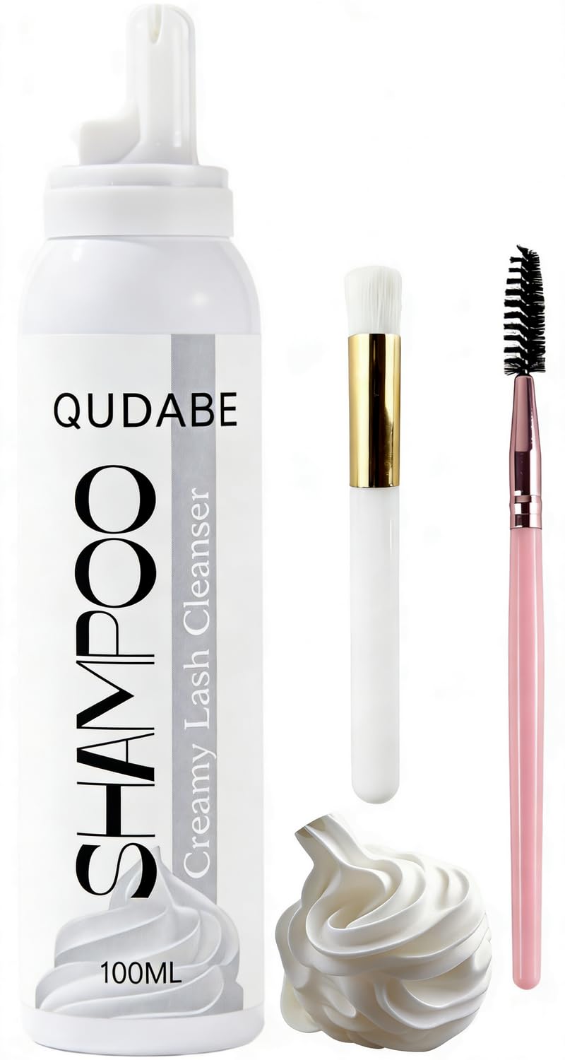 Eyelash Cleaner Kit - Whipped Lash Shampoo & Gentle Foam Cleanser | 100ml, Unscented, Includes Wash Brush