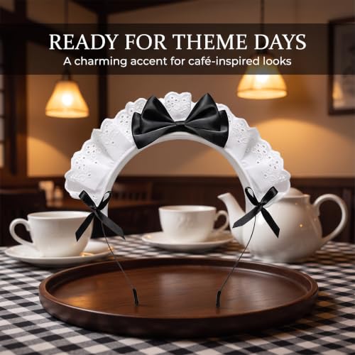 Black Lace Bow Headband for Women - Elegant Cosplay & Fashion Accessory