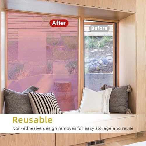 One Way Privacy Window Film - Red Mirror Tint, 17.5in x 6.5ft