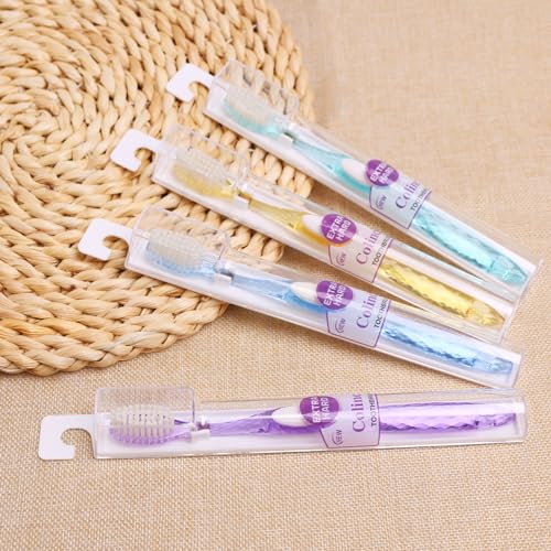 Colincie Extra Hard Bristle Toothbrush Travel Kit - 12 Pack with Cases
