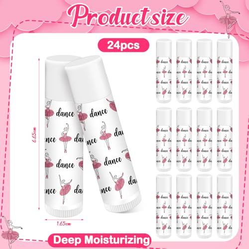 Dansib 24 Pack Dance Themed Lip Balms for Girls - Ballet Party Favors