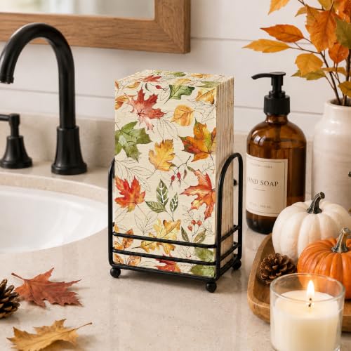 Fall Leaf Paper Napkins - 100pcs Decorative Hand Towels