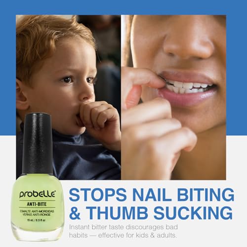 Probelle Anti-Bite Nail Biting Treatment for Kids & Adults, Bitter Polish, 0.5 fl oz
