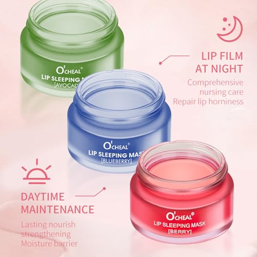 MEICOLY Berry Lip Sleeping Mask - Hydrating Overnight Lip Treatment, Nourishing Lip Balm for Dry Chapped Lips, 0.7oz