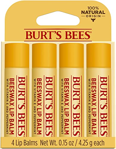 Burt's Bees Beeswax Lip Balm Pack - 4 x 0.15 oz Natural Moisturizer