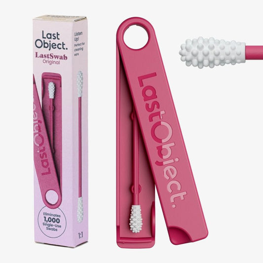 LastSwab™ Reusable Silicone Cotton Swabs - Eco-Friendly Ear Cleaning Q-Tips | Washable, Travel Case, Red