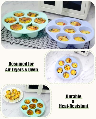 Silicone Egg Bite Molds - 3 Pack Non-Stick Muffin Pan for Air Fryer