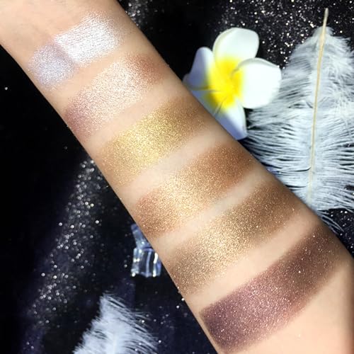 XFEXM 10-Color Glitter Eyeshadow Palette - Highly Pigmented Shimmer Makeup