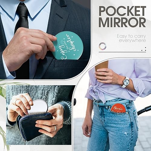 Kigley 24 Pcs Colorful Inspirational Compact Mirrors - Motivational Gifts for Women