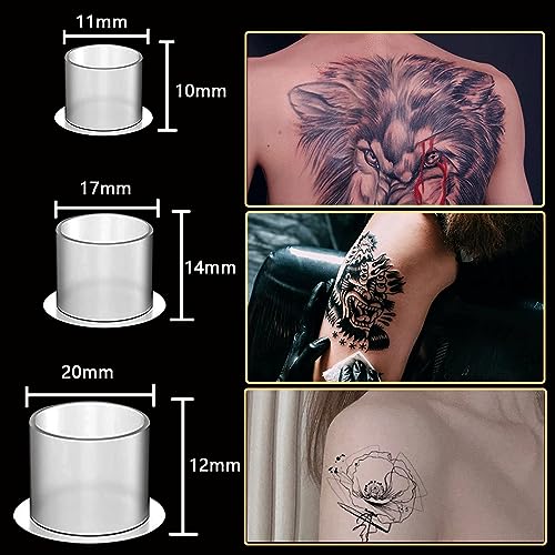 Urknall 300pcs Disposable Tattoo Ink Caps with Bases - Mixed Sizes