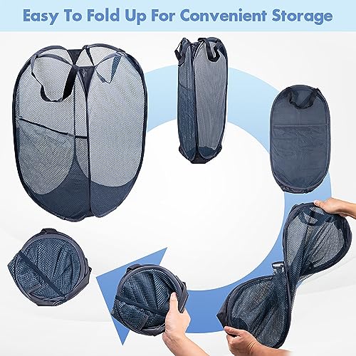 DUCOO 70L Pop Up Laundry Hamper - Collapsible Mesh Basket, 2-Pack