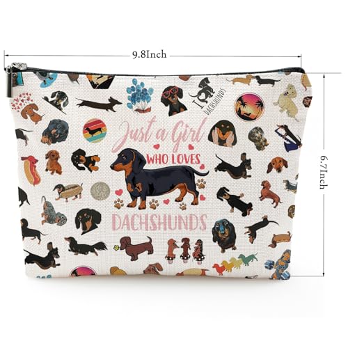 Dachshund Makeup Bag for Dog Lovers - Large Capacity Cosmetic Bag