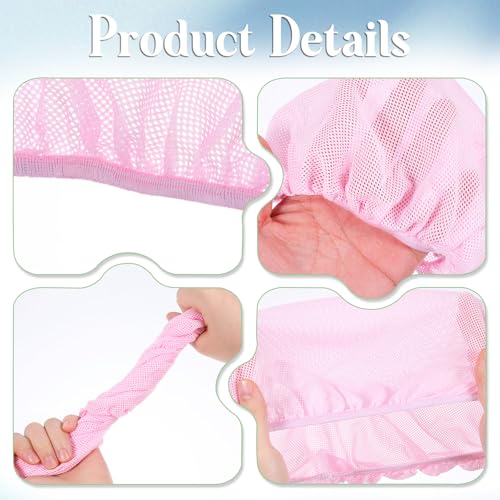 4 Pack Mesh Sleep Bonnets for Women - Soft, Breathable Hair Nets