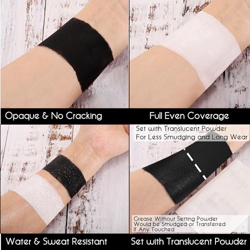 CCBeauty White & Black Face Body Paint Stick - Waterproof SFX Makeup for Halloween