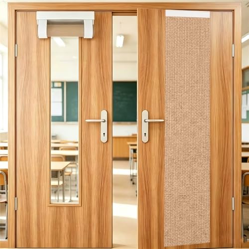 Burlap Classroom Door Window Curtains - 2 Pack Blackout Decor