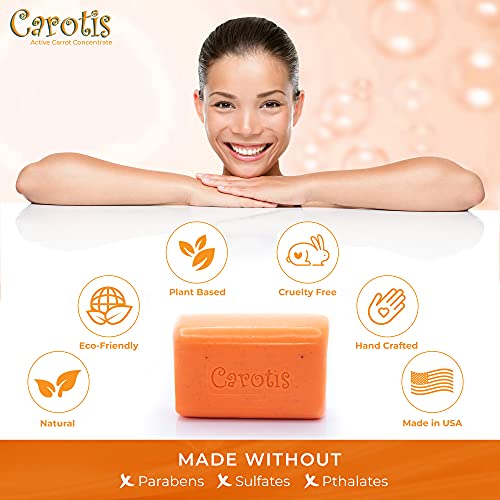 Carotis Vitamin A Exfoliating Soap 200g Pack of 2 - Brightening & Gentle Cleanser