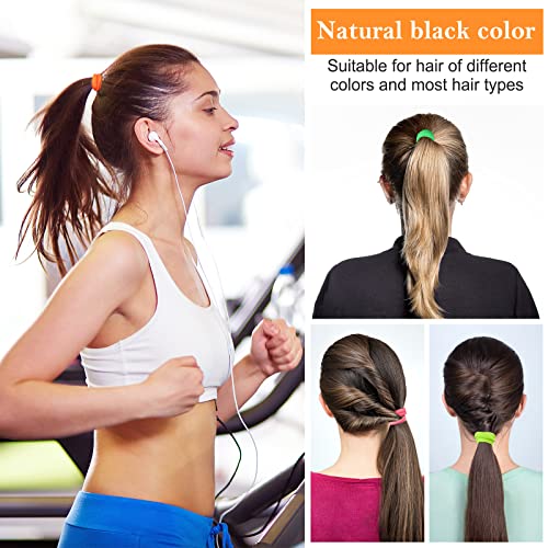 Sublaga 100PCS Fluorescent Hair Ties for Women & Girls - No Damage Elastic Ponytail Holders
