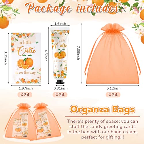 Swiffen 24 Sets Orange Baby Shower Hand Cream Gifts Bulk - Cute & Refreshing Skincare