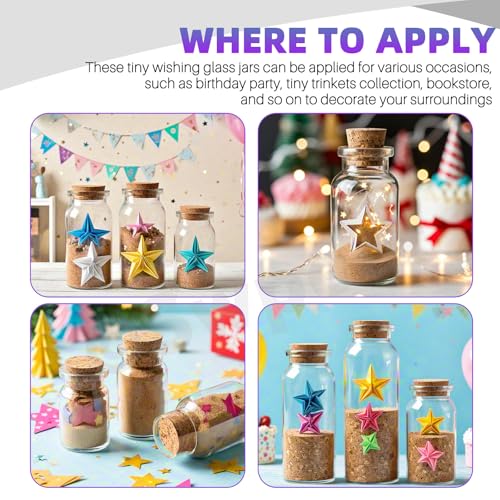 Mini Glass Bottle Kit with Cork Stoppers, Eye Screws, Twine & Labels - DIY Craft Supplies