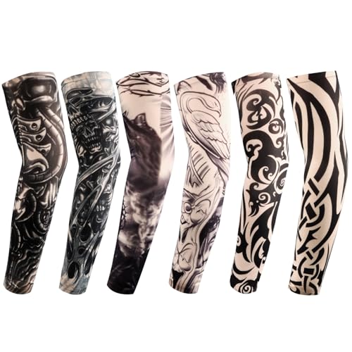 YARIEW Unisex Temporary Tattoo Sleeves for Sun Protection