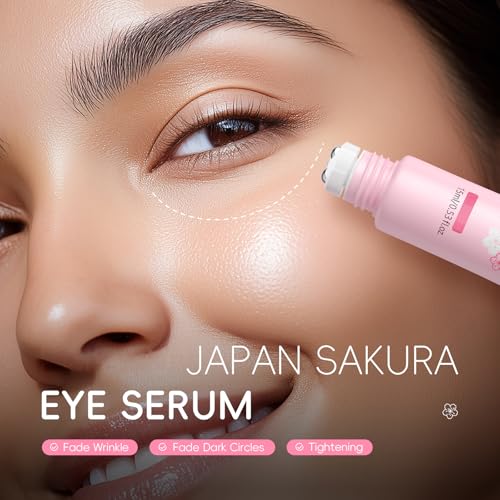 AKARY Sakura Eye Serum Roller for Dark Circles & Puffiness