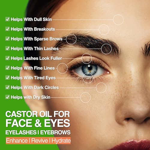 SELFWISE Organic Castor Oil for Face, Eyelash & Eyebrow Growth, Bergamot 1oz