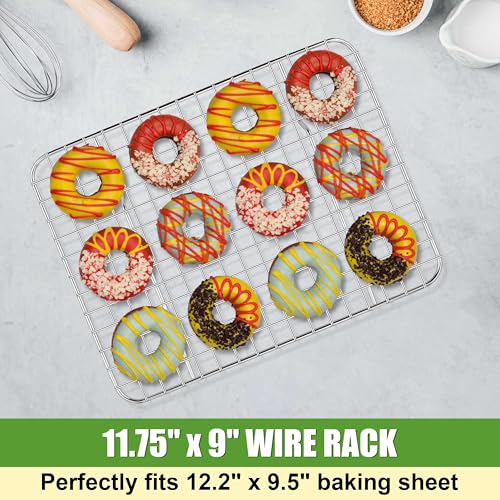 Homikit 12x9 Inch Stainless Steel Cooling Rack Set - 2 Pack Baking Racks
