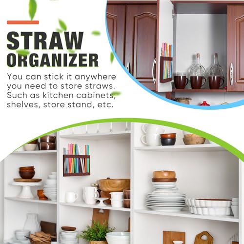 Large Acrylic Straw Holder for Cabinet Door - 9.5" Storage Organizer