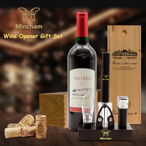 Mincham 6-in-1 Air Pressure Wine Opener Gift Set with Pourer & Stoppers