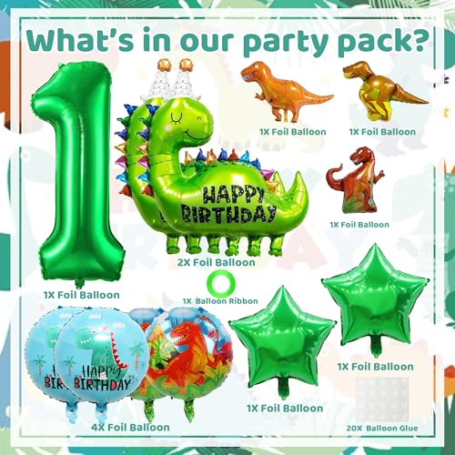 Dinosaur Birthday Party Balloon Kit - 1st Birthday Decorations