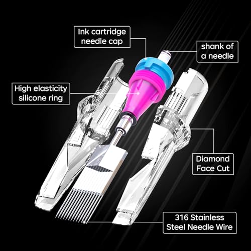 20pcs #12 Disposable Tattoo Needles - Standard Round Liner with Membrane Safety (1203RL)